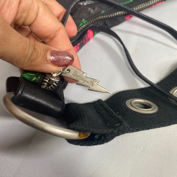 Betsey Johnson Y2K Black Tattoo Flowers Flash  Betseyville Bag - Picture 4 of 4